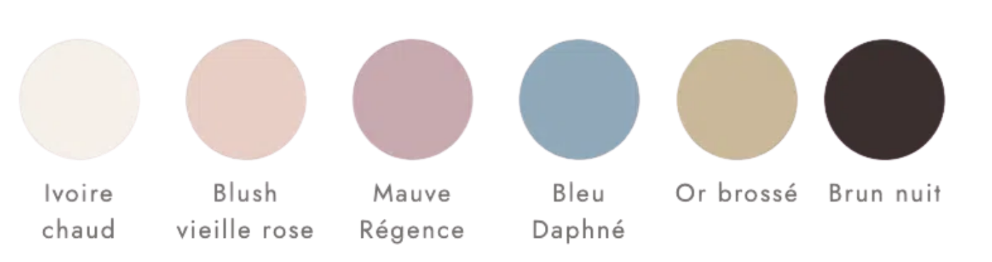 palette couleurs mariage Bridgerton